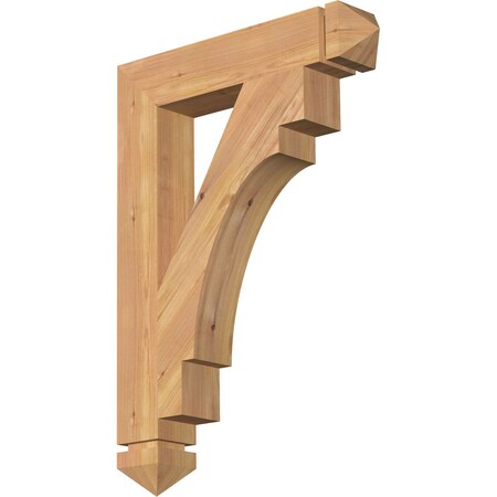 Merced Arts & Crafts Smooth Bracket, Western Red Cedar, 3 1/2W X 20D X 28H